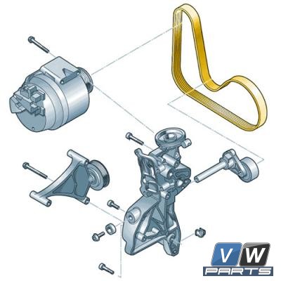 Ремень генератора Volkswagen Tiguan (2.0 TSI) - замена, vw-parts.ru