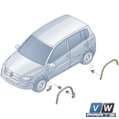 Накладка арки колеса задняя Volkswagen Tiguan - замена, vw-parts.ru