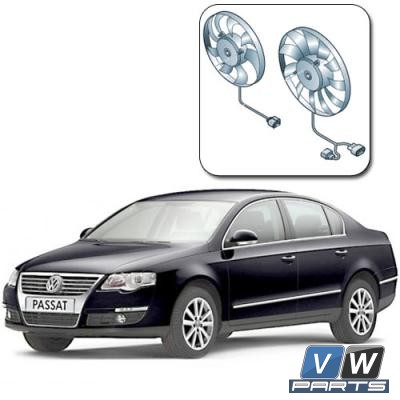 Замена двух вентиляторов с блоком управления на автомобиле Volkswagen Passat B6
