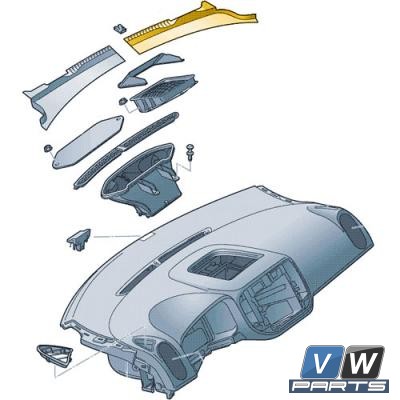 Панель водотводящего кожуха справа Volkswagen Tiguan - замена, vw-parts.ru